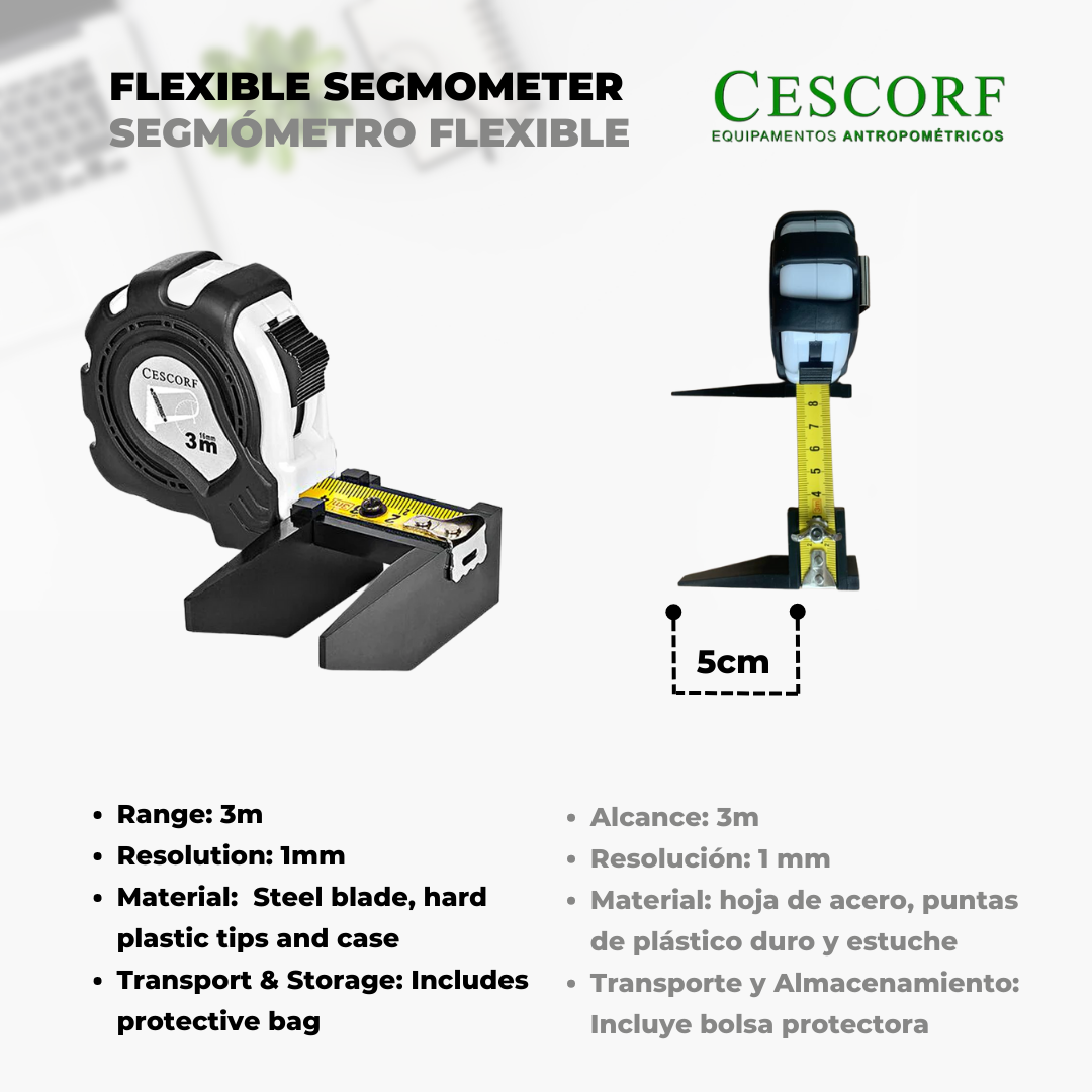 Cescorf Segmómetro Flexible con Tallímetro de Envergadura de Brazos