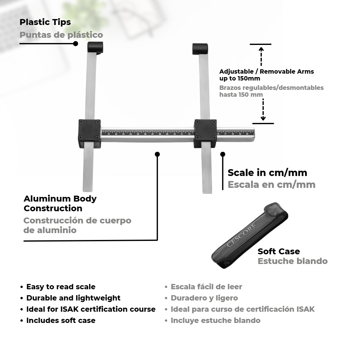 Antropómetro Corto Cescorf (Aluminio)