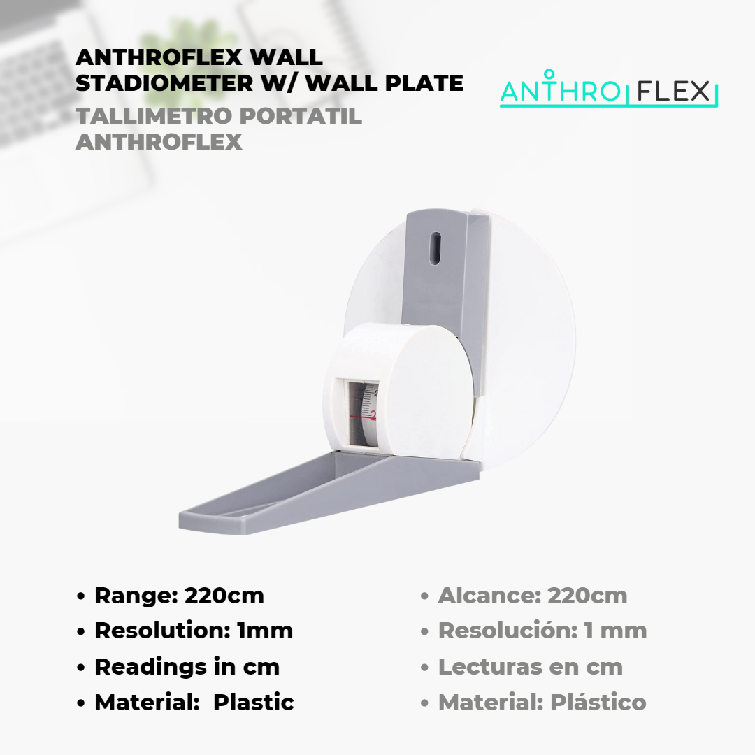 Tallímetro Portátil AnthroFlex para la Pared con Base